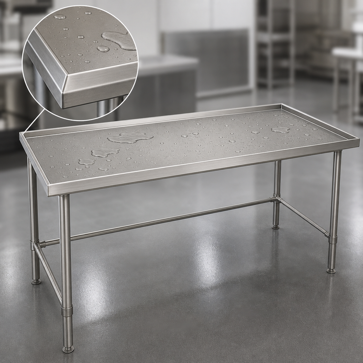 Product image #4 for Eagle Group Spec-Master Marine Series 144"W x 48"D Stainless Steel Work Table with Marine Edge