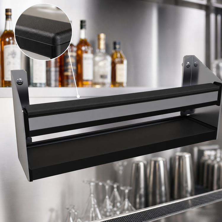Product image #4 for Glastender 23-Inch Single Stainless Steel Speed Rail with Open Step-and-Rail Design