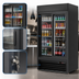 Thumbnail image #4 for Everest Refrigeration Two-Section Reach-In Glass Door Merchandiser Refrigerator, 33 Cu. Ft., Sliding Doors