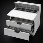 Thumbnail image #5 for Beverage Air SPED36HC-10C-2 36-Inch 2-Drawer Sandwich Top Refrigerated Prep Table, 10-Pan, Stainless Steel, Self-Contained