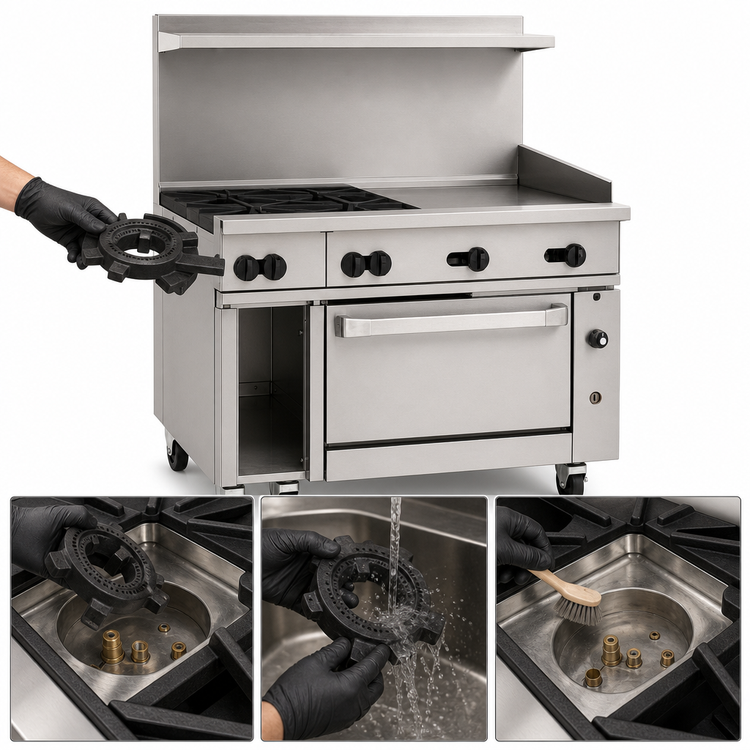 Product image #4 for Vulcan Endurance 48-Inch Gas Restaurant Range with 4 Open Burners, 24-Inch Griddle, and Standard Oven