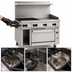 Thumbnail image #4 for Vulcan Endurance 48-Inch Gas Restaurant Range with 4 Open Burners, 24-Inch Griddle, and Standard Oven