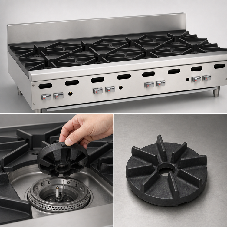 Product image #4 for Vulcan Achiever 48-Inch Heavy Duty Countertop Gas Hot Plate with 8 Open Burners