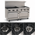 Thumbnail image #4 for Vulcan Endurance 72-Inch Gas Restaurant Range with 6 Open Burners, 36-Inch Griddle, and 2 Convection Oven Bases