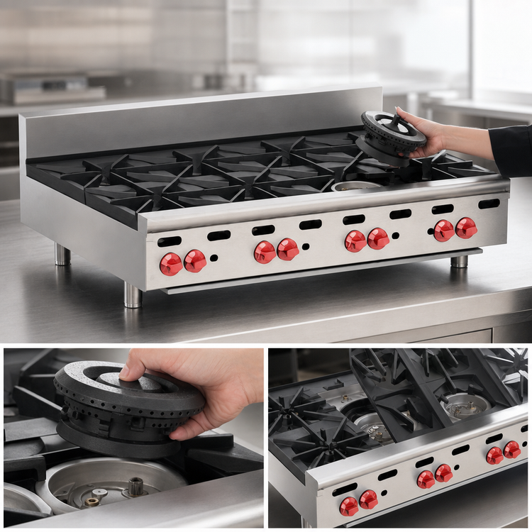 Product image #4 for Wolf Achiever AHP848 48-Inch Countertop Gas Hotplate, 8-Burner, 240,000 BTU
