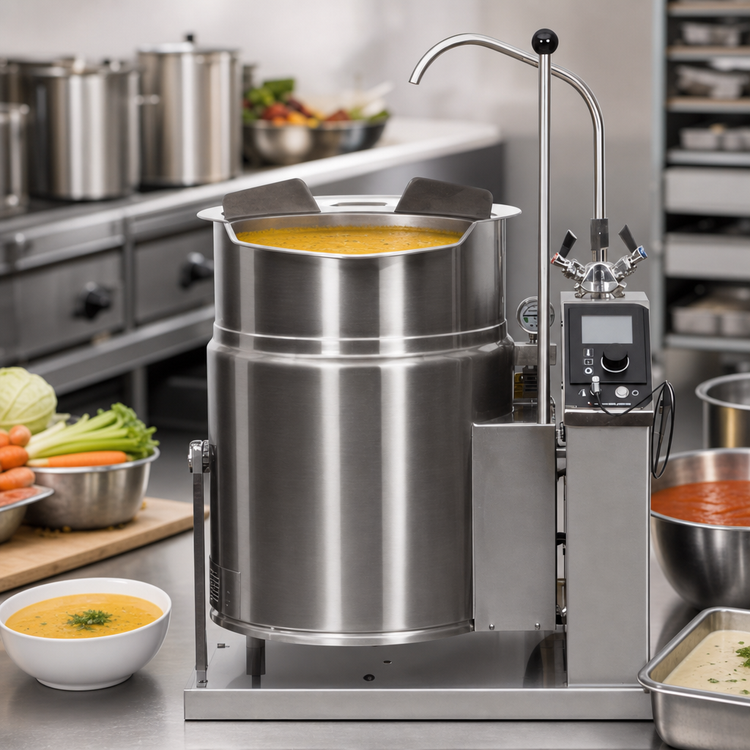 Product image #4 for Cleveland Range KET12TPQS 12-Gallon Self-Contained Electric Tilting Countertop Kettle, 2/3 Steam Jacket