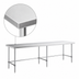 Thumbnail image #4 for Sapphire 108-Inch x 36-Inch 18-Gauge 430 Stainless Steel Flat Top Work Table with Open Base, Beveled Square Edge, and 6 Legs