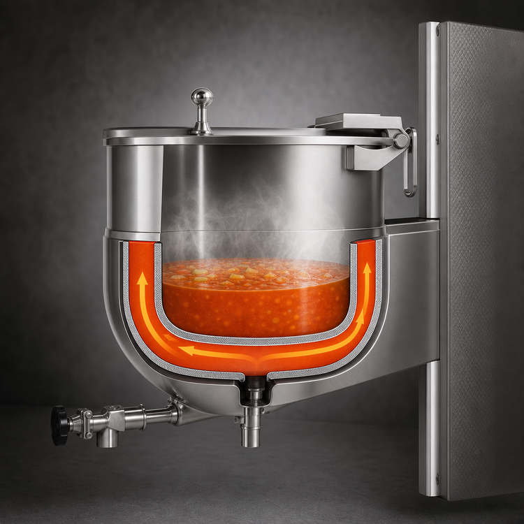 Product image #4 for Legion LTWC-50 50-Gallon 2/3 Jacket Stationary Direct Steam Kettle