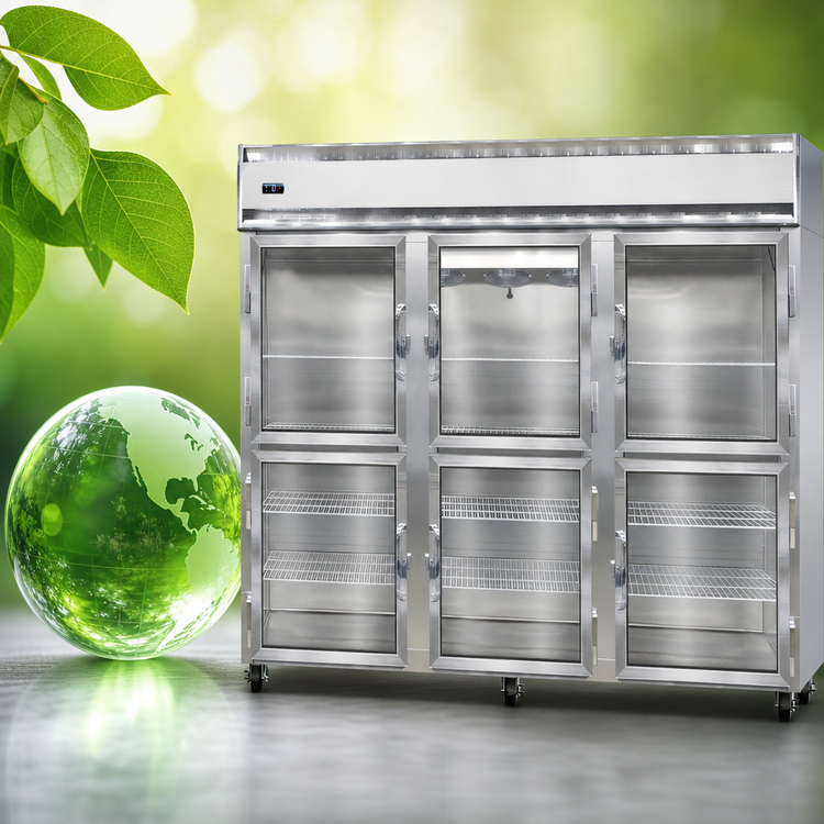 Product image #4 for Continental Refrigerator 3FENSAGDHD Three-Section Extra-Wide Display Reach-In Freezer with Half-Height Glass Doors