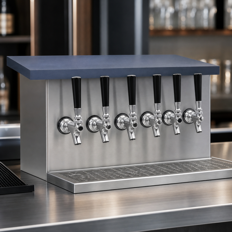 Product image #4 for Glastender 20-Inch-Wide Underbar Glycol-Cooled Draft Dispensing Tower with 6 Stainless Steel Faucets