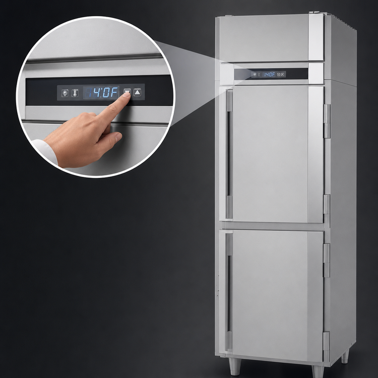 Product image #4 for Victory UltraSpec Pass-Thru Solid Half-Door Heated Holding Cabinet, 1 Section, Standard Depth, Floor Model