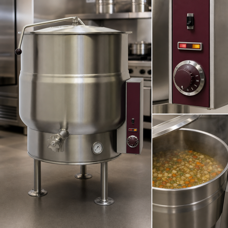 Product image #4 for Crown EL-40 40 Gallon Electric Stationary 2/3 Jacketed Steam Kettle