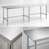 Thumbnail image #4 for Sapphire 108-Inch x 18-Inch Stainless Steel Flat Top Work Table with Open Base and Stainless Steel Legs
