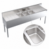 Thumbnail image #4 for Krowne Royal Series 84-Inch Wide x 19-Inch Deep Three-Compartment Stainless Steel Underbar Sink Unit with Dual Drainboards and Faucet