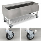 Thumbnail image #5 for John Boos UBBB-2448-X Mobile Stainless Steel Bar Ice Bin, 48 x 24 Inches, Without Backsplash, 5-Inch Locking Casters