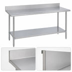 Thumbnail image #4 for Duke Manufacturing 416-30144-5R Stainless Steel Work Table with 5-Inch Riser and Galvanized Undershelf, 144 x 30 x 36 Inches