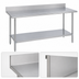 Thumbnail image #4 for Duke Stainless Steel Work Table with 5-Inch Riser and Galvanized Undershelf, 144 x 30 Inches