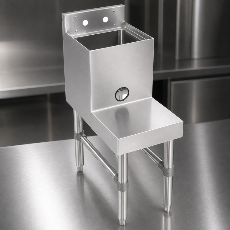 Product image #4 for John Boos 18-Inch Freestanding Underbar Blender Station with Dump Sink