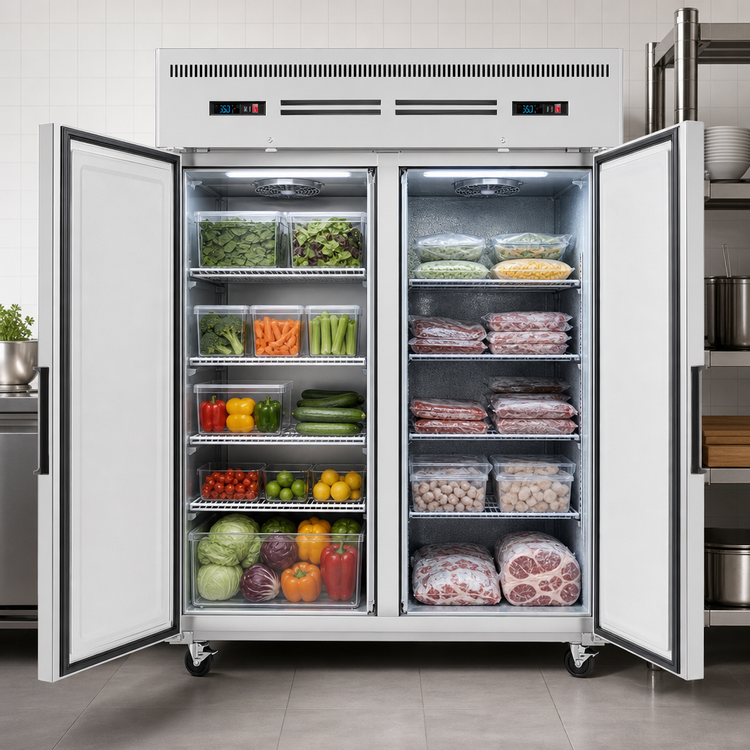 Product image #4 for Everest Refrigeration ESWRF2 Two-Section Dual Temperature Reach-In Refrigerator/Freezer Combo, 59-Inch Wide, Top-Mount Compressor