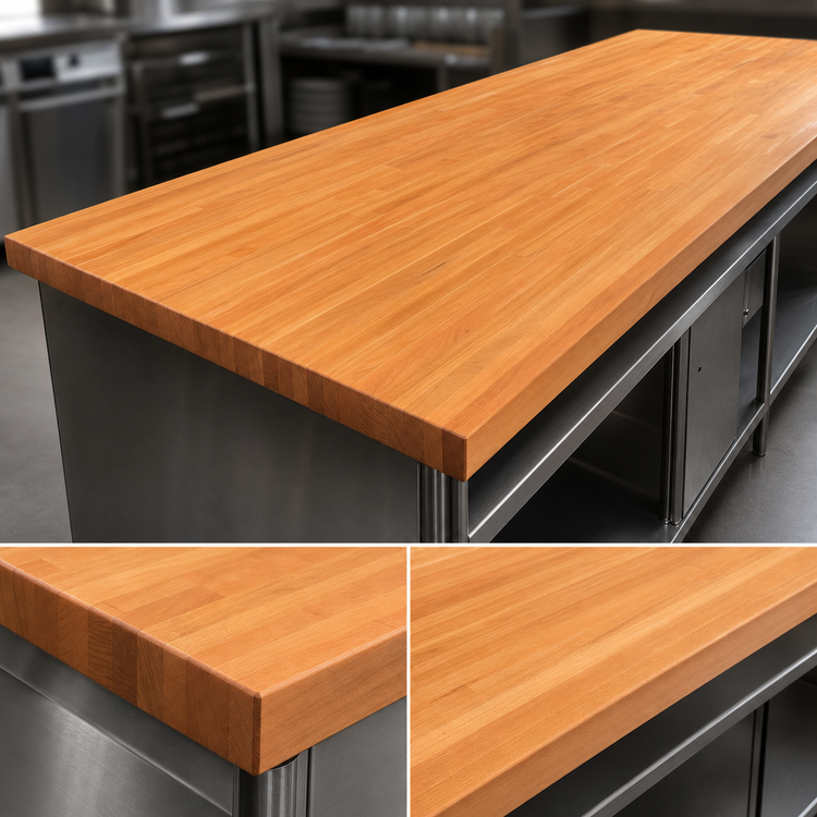 Product image #4 for Boos Block American Cherry Edge Grain Kitchen Countertop, 96 x 32 x 1-1/2 Inch, Varnique Finish