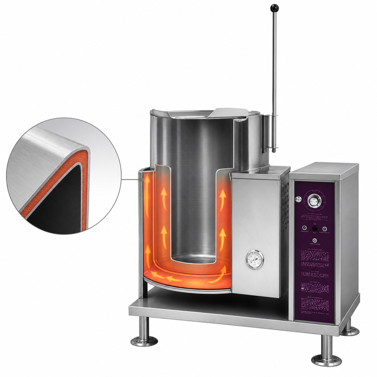 Product image #4 for Southbend Steam KGCT-12 12 Gallon Gas Tilting Steam Kettle, 2/3-Jacketed, Right Support Console