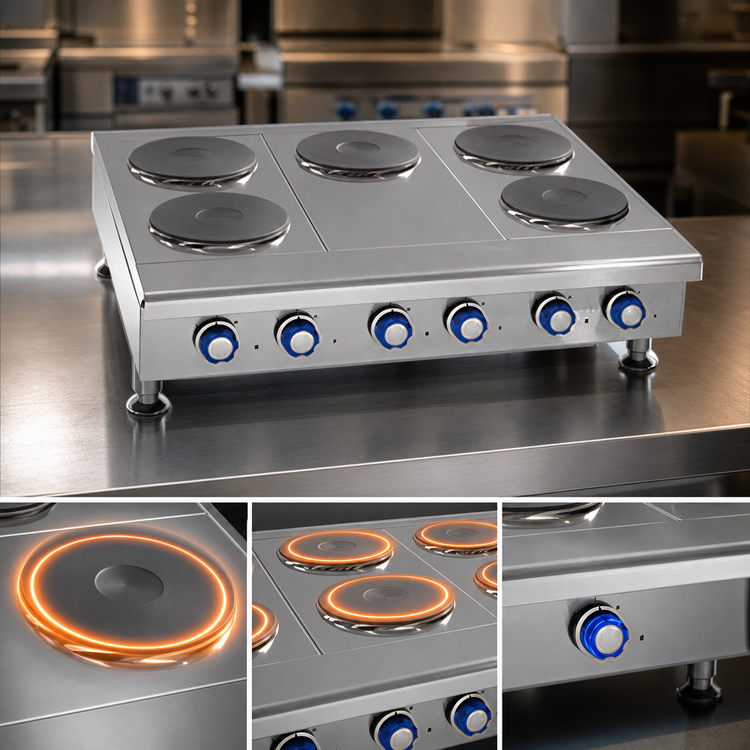Product image #4 for Imperial 24-Inch Electric Countertop Hot Plate with Solid Top and 4 Round Plate Elements