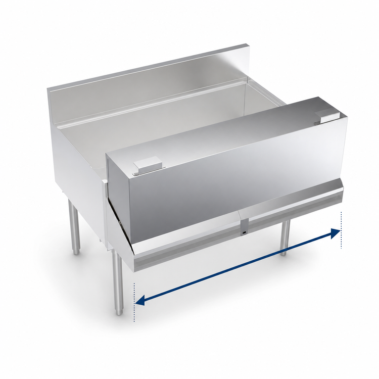 Product image #4 for Krowne Royal Series 42-Inch Stainless Steel Locking Cover for Double Speed Rail
