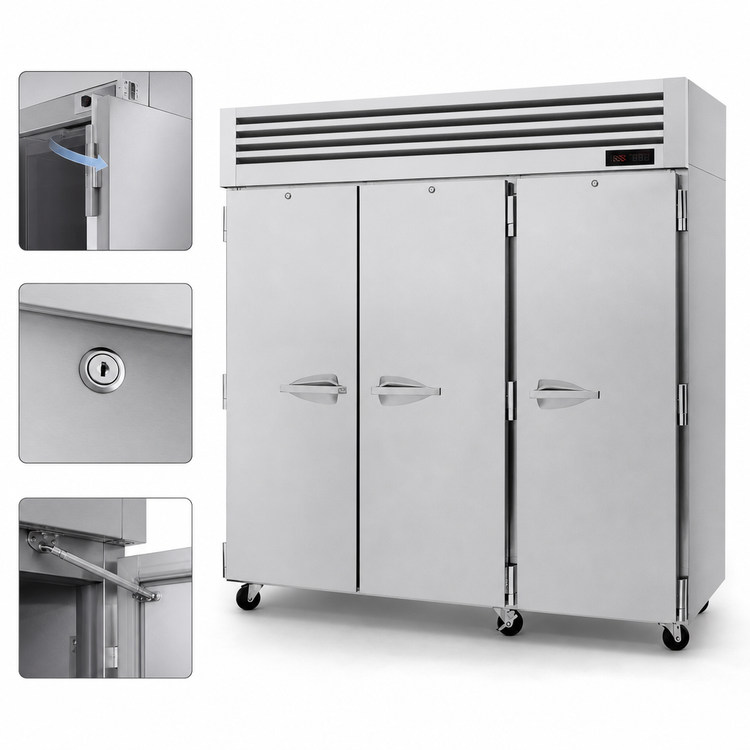 Product image #4 for Turbo Air PRO Series 3-Section Reach-In Heated Holding Cabinet, 73.9 Cu. Ft., Solid Doors