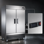 Thumbnail image #4 for Hurakan by Equip.me 54-Inch 2-Section Reach-In Freezer with 2 Solid Doors, Self-Contained, Bottom-Mounted, Stainless Steel