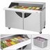 Thumbnail image #5 for Turbo Air Super Deluxe Two-Section 15 Cu. Ft. 2-Door Mega Top Sandwich/Salad Prep Table with Slide-Back Lid, 48-1/4 Inch Wide, 12-Pan Capacity