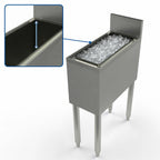 Thumbnail image #4 for BK Resources UB4-18-IB8 Underbar Bottle Storage Ice Bin, 8 x 18 in, 22 lb Capacity, Stainless Steel, 4 in Backsplash