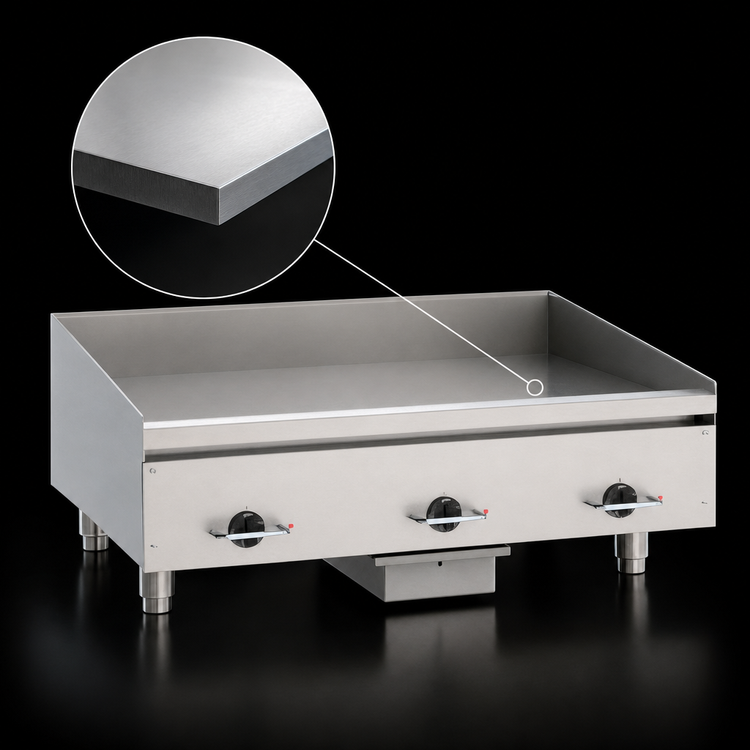 Product image #4 for Wolf WEG36E Heavy Duty Electric Countertop Griddle, 36" x 24" Polished Steel Plate