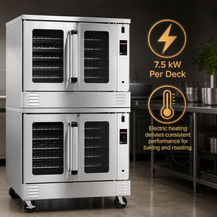 Product image #4 for Southbend Platinum Full-Size Double Deck Electric Convection Oven, Standard Depth, Ventless, Touch Controls, Dependent Doors