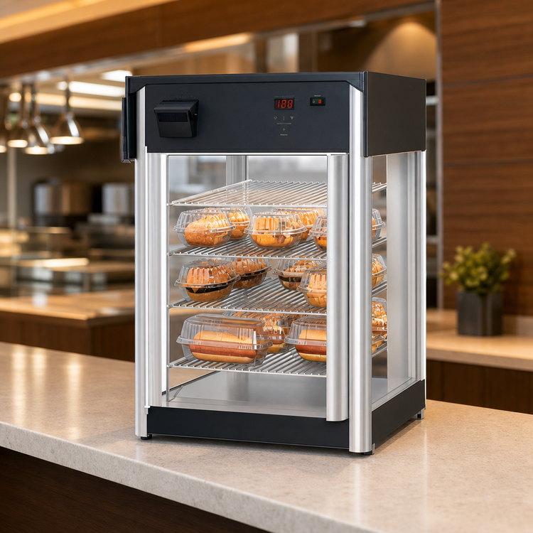 Product image #4 for Hatco Flav-R-Fresh Countertop Hot Food Holding & Display Cabinet, 1 Door, 4-Shelf Rack, 120V