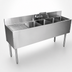 Thumbnail image #4 for CHOICE by Glastender 48-Inch Wide Three-Compartment Underbar Sink Unit with Left Drainboard and Deck-Mounted Faucet