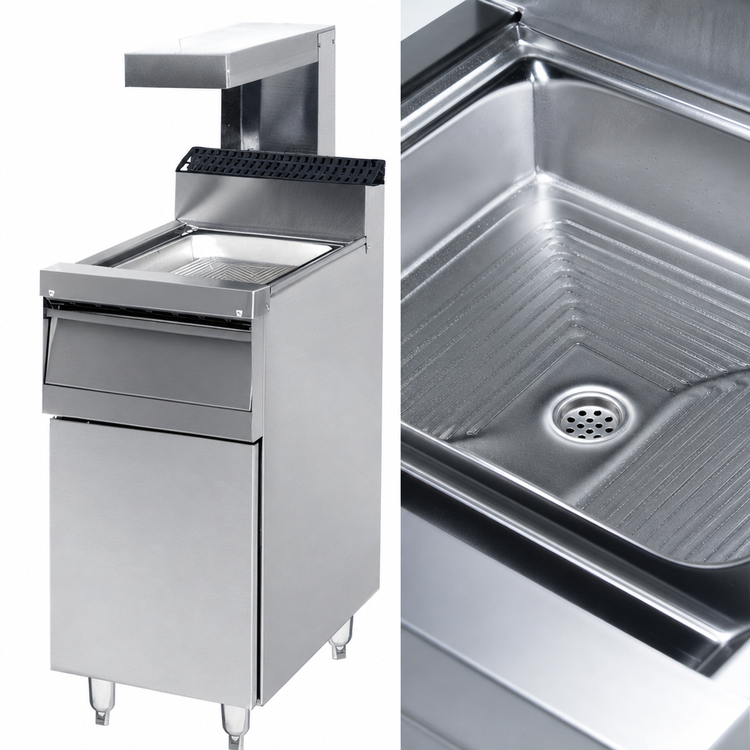 Product image #4 for Garland Master Series Heavy Duty 17-Inch Wide Frymate Station Storage Base with Stainless Steel Pan and Door