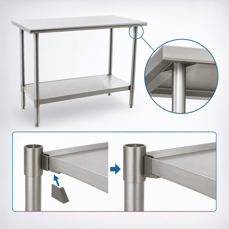 Product image #4 for Spec-Master® Series 144"W x 48"D Stainless Steel Work Table with Undershelf