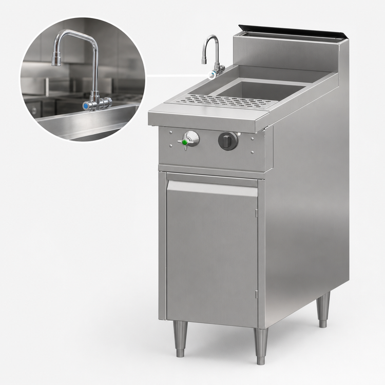 Product image #4 for Titan Heavy Duty Gas Pasta Cooker with 11-Gallon Removable Tank and Top-Mount Faucet, 18-Inch