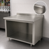 Thumbnail image #4 for Advance Tabco 120 x 36-Inch Underbar Open Front Cabinet Base Work Table with 14 Gauge 304 Stainless Steel Top and 1-1/2-Inch Rear Up-Turn