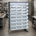 Thumbnail image #4 for Quantum 24 x 36 x 60-Inch Sloped Double-Sided Pick Rack with 16 Shelves and 48 Clear Bins