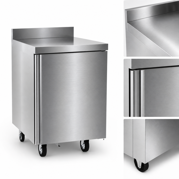 Product image #4 for Delfield ST4527NP 27-Inch One-Door Front-Breathing Self-Contained Flat Top Freezer Base with 4-Inch Backsplash