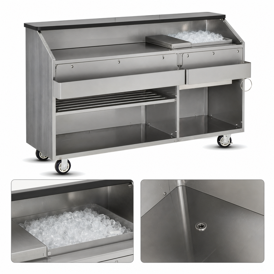 60 lb Ice Bin with Drain