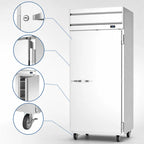 Thumbnail image #4 for Beverage Air Horizon Series HRS1WHC-1S One-Section Top-Mount Reach-In Refrigerator, 30.76 Cu. Ft., Solid Right-Hand Door
