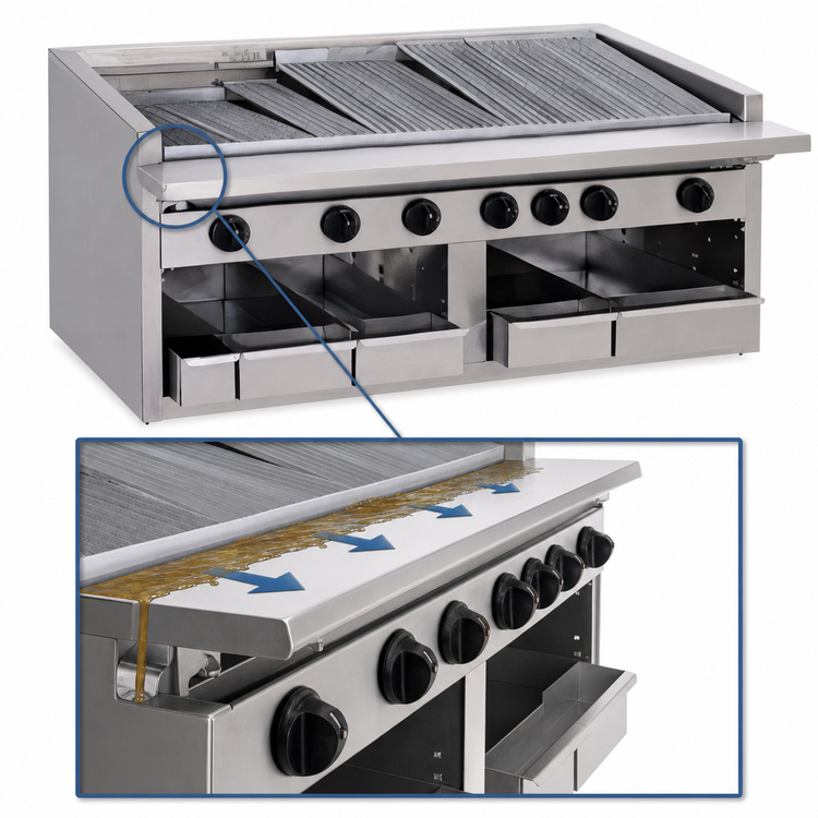 Product image #4 for Bakers Pride Dante Series C-36RS-R Countertop Gas Radiant Charbroiler, 36-Inch Wide, Stainless Steel