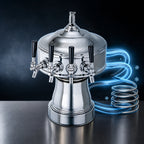 Thumbnail image #4 for Perlick Corporation 4005-4B 4-Faucet Countertop Glycol-Cooled Draft Beer Tower, Satin Chrome