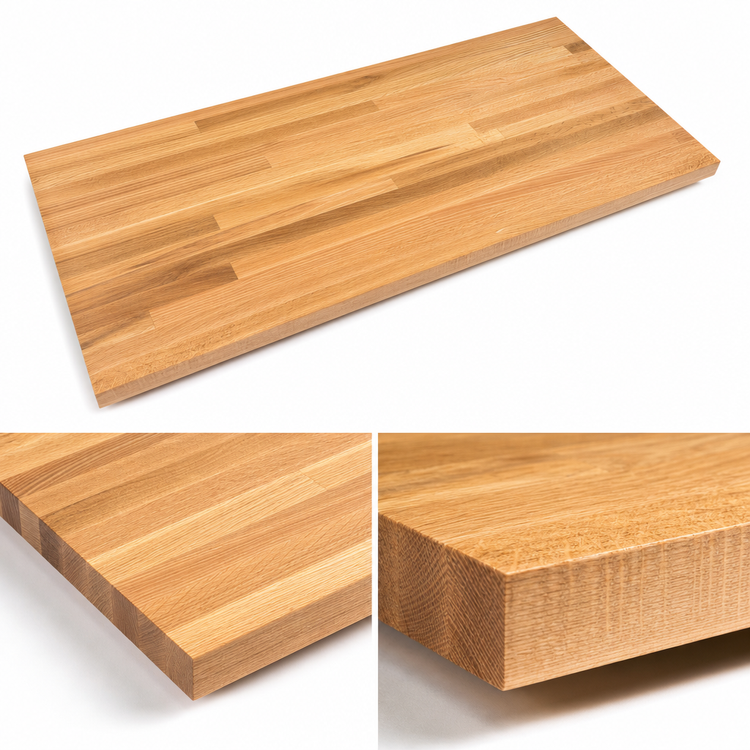 Product image #4 for John Boos Appalachian Blended-Rail Red Oak Island Countertop, 120 x 27 x 1-1/2 Inches, Penetrating Oil Finish