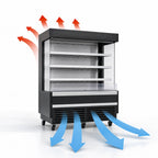 Thumbnail image #4 for Everest Refrigeration EOMV-60-B-28-S 60-Inch Vertical Open-Air Merchandiser, Self-Contained, 15.4 Cu. Ft., Black, Stainless Steel Interior