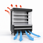 Thumbnail image #4 for Everest Refrigeration EOMV-60-B-28-S 60-Inch Vertical Open-Air Merchandiser, Self-Contained, 15.4 Cu. Ft., Black, Stainless Steel Interior