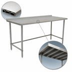 Thumbnail image #4 for Eagle Group BlendPort® BPT-3084STEB-UT 84-Inch Stainless Steel Underbar Work Table, 30-Inch Deep, 16-Gauge Top, Open Base, Rear Upturn