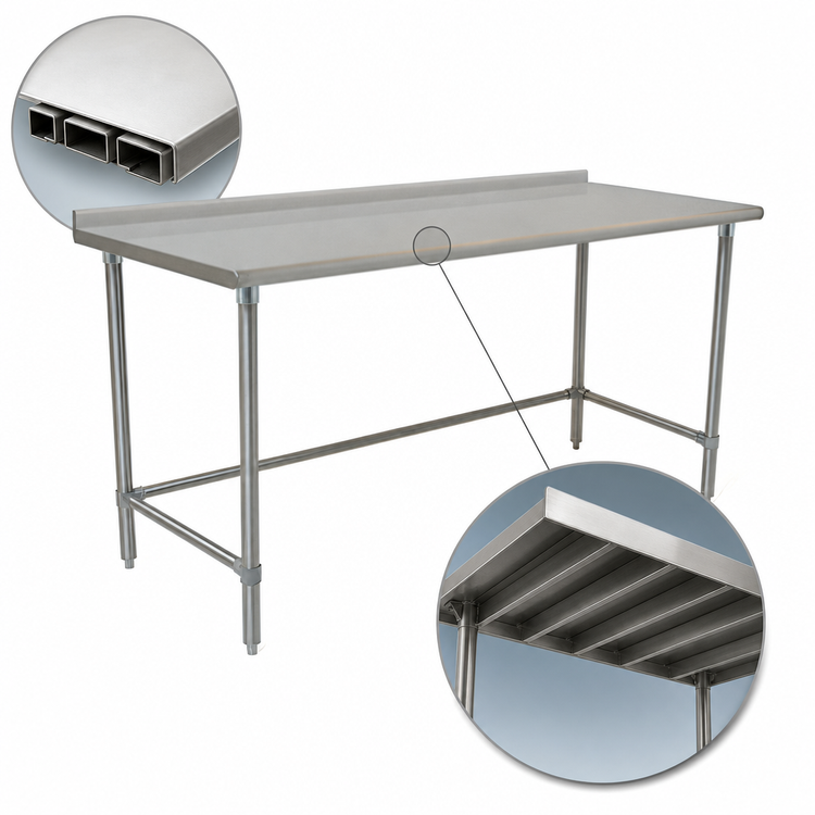 Product image #4 for Eagle Group BlendPort Deluxe Series 84-Inch Stainless Steel Underbar Work Table with 1-1/2-Inch Rear Upturn
